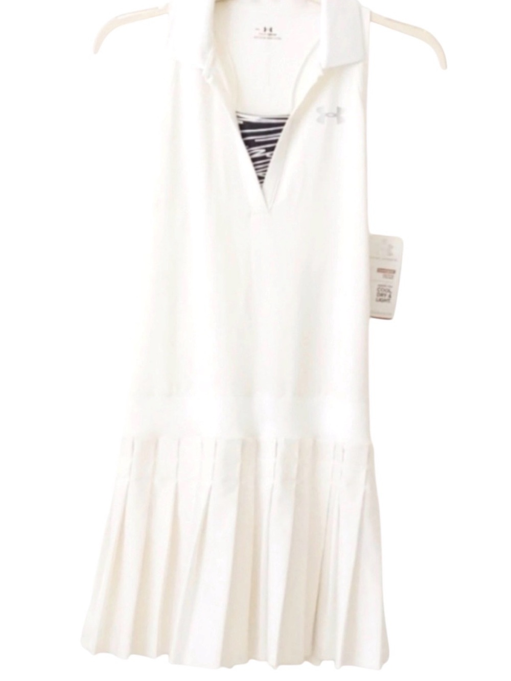 Under Armour Tennis Dress in White Black Medium
